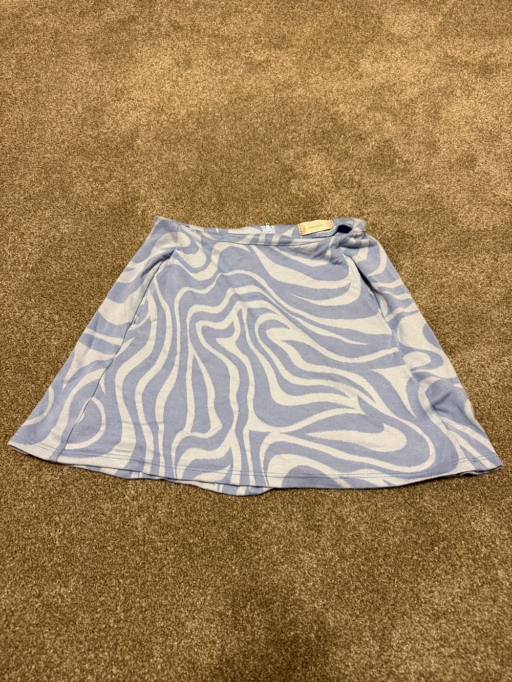 Altar’d State Blue & White Swirl A-Line Women's Skirt